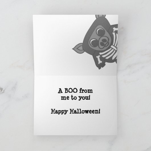 Het varken in het Kostuum van het Skelet zegt Kaart (Binnen)