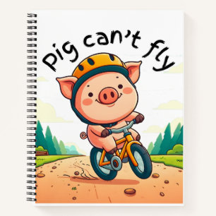 Het varken kan niet vliegen. L Roze BG Notitieboek
