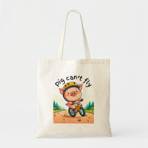 Het varken kan niet vliegen. L Roze BG Tote Bag