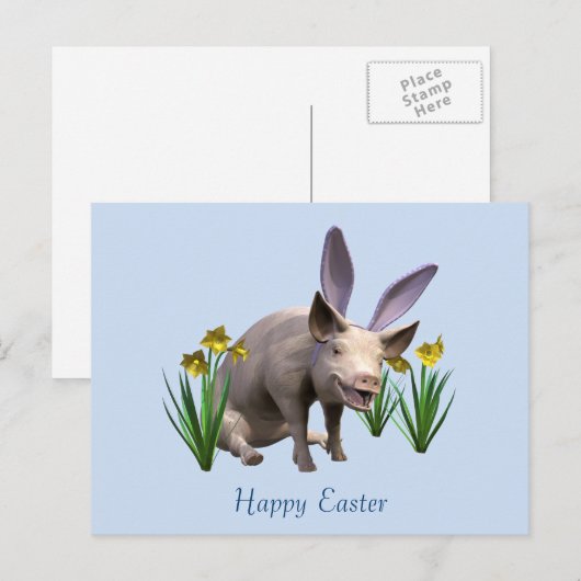 Het Varken van Pasen Feestdagenkaart (Voorkant / Achterkant)