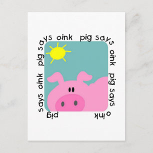 Het varken zegt T-shirts en Giften knor Briefkaart