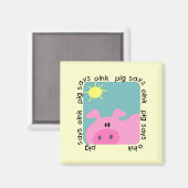 Het varken zegt T-shirts en Giften knor Magneet (Voorkant / Achterkant)