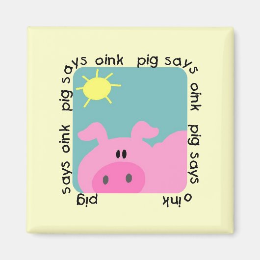 Het varken zegt T-shirts en Giften knor Magneet (Voorkant)