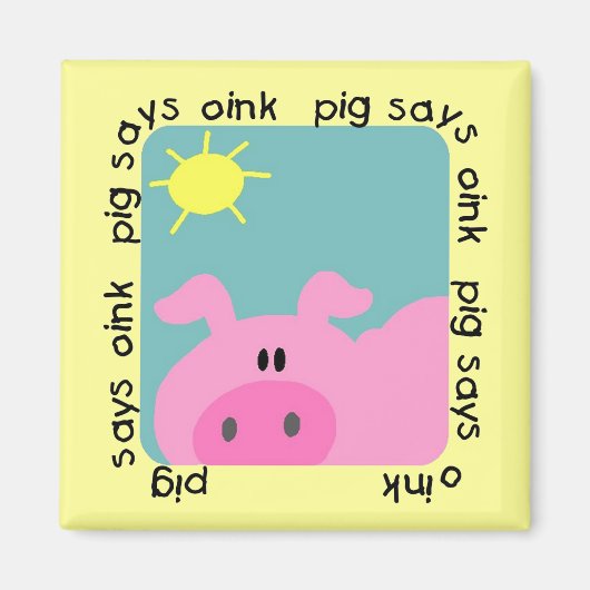 Het varken zegt T-shirts en Giften knor Magneet (Voorkant)