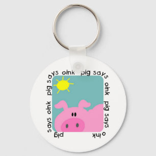 Het varken zegt T-shirts en Giften knor Sleutelhanger