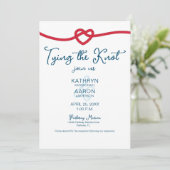 Het vastbinden van de knoop Chic Nautical Wedding Kaart (Staand voorkant)