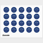 Het vastbinden van de knoop Elegant Navy Blue Naut Ronde Sticker (Vel)