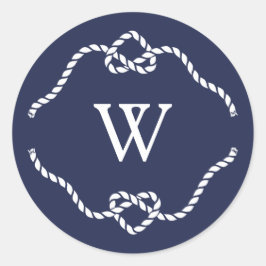 Het vastbinden van de knoop Kalligrafie Monogram Ronde Sticker