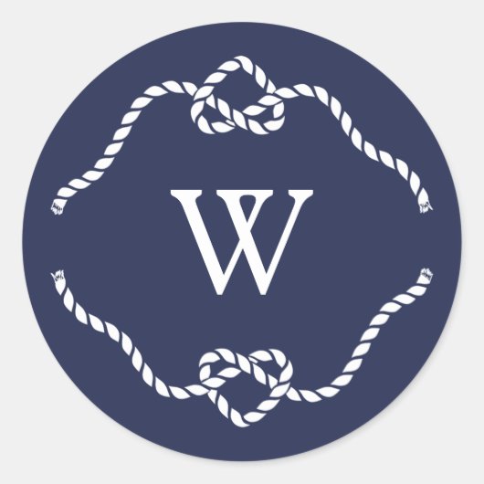 Het vastbinden van de knoop Kalligrafie Monogram Ronde Sticker (Voorkant)