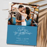 Het vastbinden van de knoop Moderne foto bruiloft Save The Date<br><div class="desc">Laat vrienden en familie weten dat je "de knoop doorhakt" met deze foto bruiloft bewaar de datumkaarten. Gepersonaliseerd met uw favoriete verloving foto en uw bruiloft details.</div>