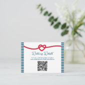 Het vastbinden van de knoop nautische bruiloft informatiekaartje (Staand voorkant)