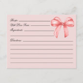 het vastbinden van de knoop roze strik Vrijgezelle Informatiekaartje (Voorkant)