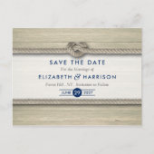 Het vastbinden van de knoop rustieke strand bruilo aankondigingskaart (Voorkant)