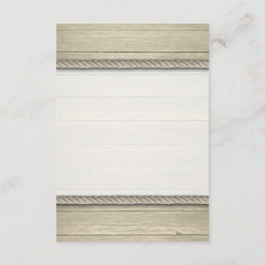 Het vastbinden van de knoop rustieke strand bruilo informatiekaartje (Achterkant)