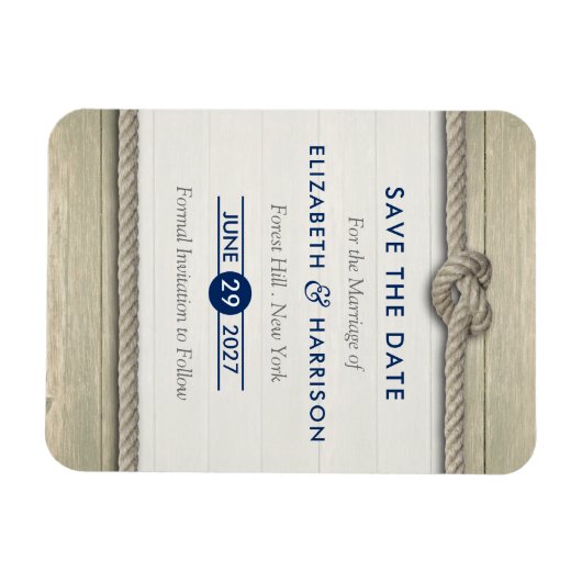 Het vastbinden van de knoop rustieke strand bruilo magneet (Horizontaal)