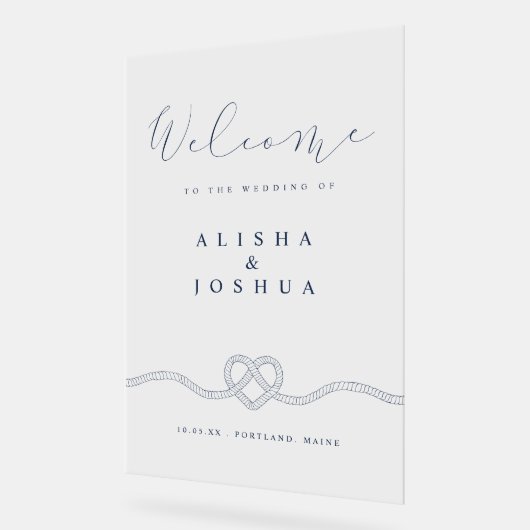 Het vastbinden van de knoop Touw Hart Nautische Ma Acryl Bord (Hoek)