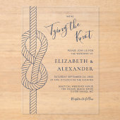 Het vastbinden van de knoop touw nautische bruilof acryl uitnodigingen (Voorkant)