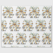Het vastbinden van de Knoop White Bow Floral Vrijg Cadeaupapier (Vlak)