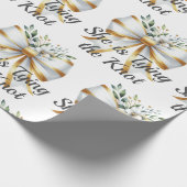 Het vastbinden van de Knoop White Bow Floral Vrijg Cadeaupapier (Hoek)