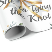 Het vastbinden van de Knoop White Bow Floral Vrijg Cadeaupapier (Rol Hoek)