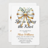 Het vastbinden van de Knoop White Bow Floral Vrijg Kaart (Voorkant / Achterkant)