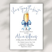 Het vastbinden van de Knot Blue Bow en Prosecco Vr Kaart