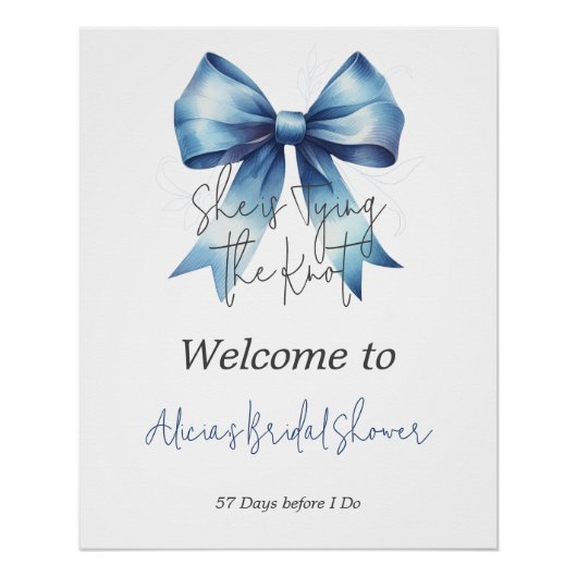 Het vastbinden van de Knot Blue Bow Vrijgezellenfe Perfect Poster (Voorkant)