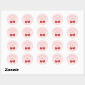 Het vastbinden van de Knot Pink Coquette Favor Sti Ronde Sticker (Vel)