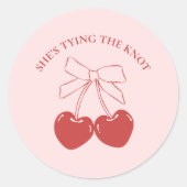 Het vastbinden van de Knot Pink Coquette Favor Sti Ronde Sticker (Voorkant)