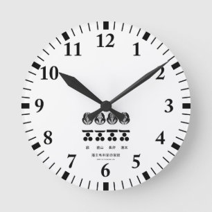 Het vaste familiewapen en het alternatieve wapen v ronde klok