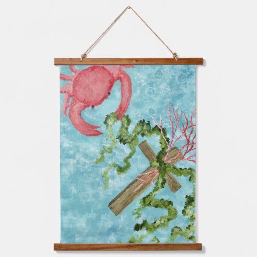 Het vasthouden aan het kruis hangend wandkleed (Voorkant)