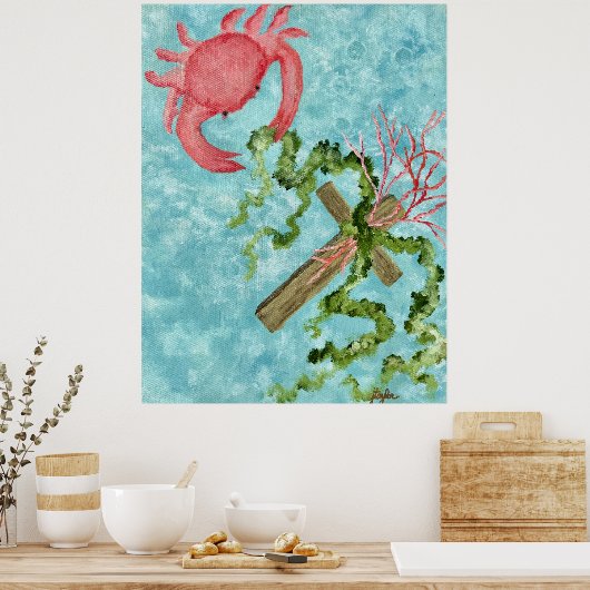 Het vasthouden aan het kruis poster (Keuken)