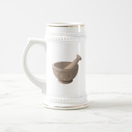 Het vat met de stamper bierpul (Links)