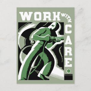 Het vectorkunstdeco-werk van de terugkeer met Zorg Briefkaart