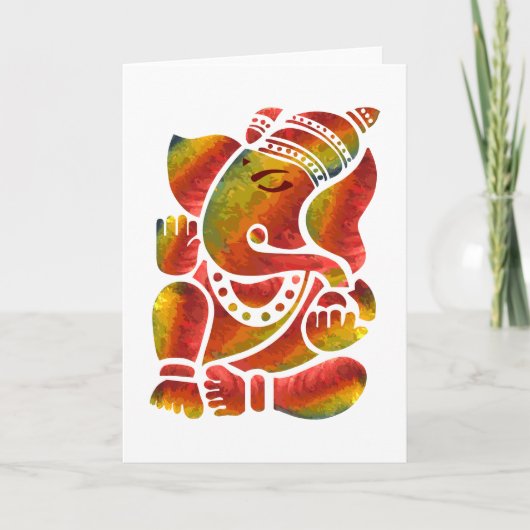 Het Veelkleurige Schilderen van Ganesha Kaart (Voorkant)