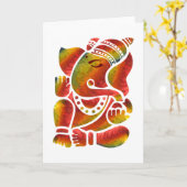 Het Veelkleurige Schilderen van Ganesha Kaart (Gele Bloem)