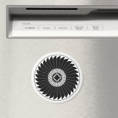 Het veerwiel, het ontwerp van de Mimbres Pottery Magneet (Insitu (Vaatwasser))