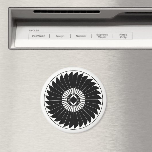 Het veerwiel, het ontwerp van de Mimbres Pottery Magneet (Insitu (Vaatwasser))