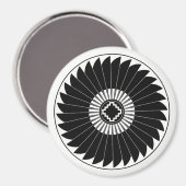 Het veerwiel, het ontwerp van de Mimbres Pottery Magneet (Voorkant / Achterkant)