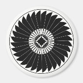 Het veerwiel, het ontwerp van de Mimbres Pottery Magneet (Voorkant)