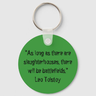 Het Vegetarische Citaat van Tolstoy Sleutelhanger