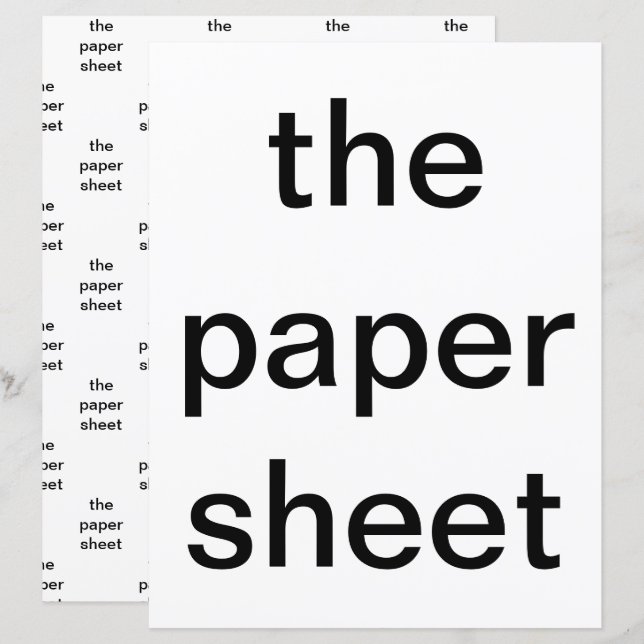 het vel papier (Voorkant / Achterkant)