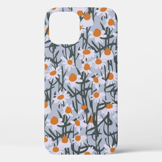 Het veld Chamomile naadloos op grijze achtergrond Case-Mate iPhone Case (Achterkant)