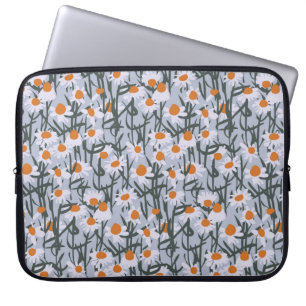 Het veld Chamomile naadloos op grijze achtergrond Laptop Sleeve
