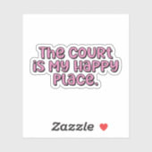 Het veld is mijn gelukkige plek Pink Pickleball Sticker (Vel)