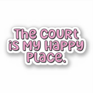 Het veld is mijn gelukkige plek Pink Pickleball Sticker