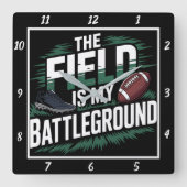 Het veld is mijn slagveld vierkante klok (Voorkant)