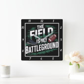 Het veld is mijn slagveld vierkante klok (Huis)