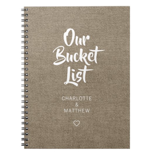 Het veld Onze Bucket List Couple Keepomwille Journ Notitieboek (Voorkant)
