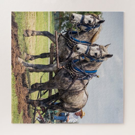 Het veld ploegen legpuzzel (Horizontaal)